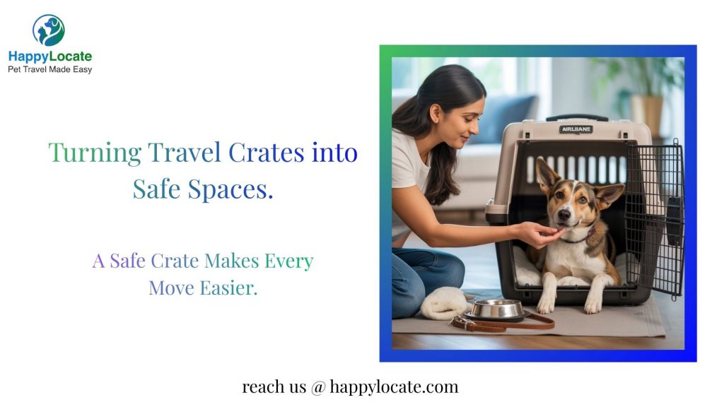 Pet crate training before moving within India